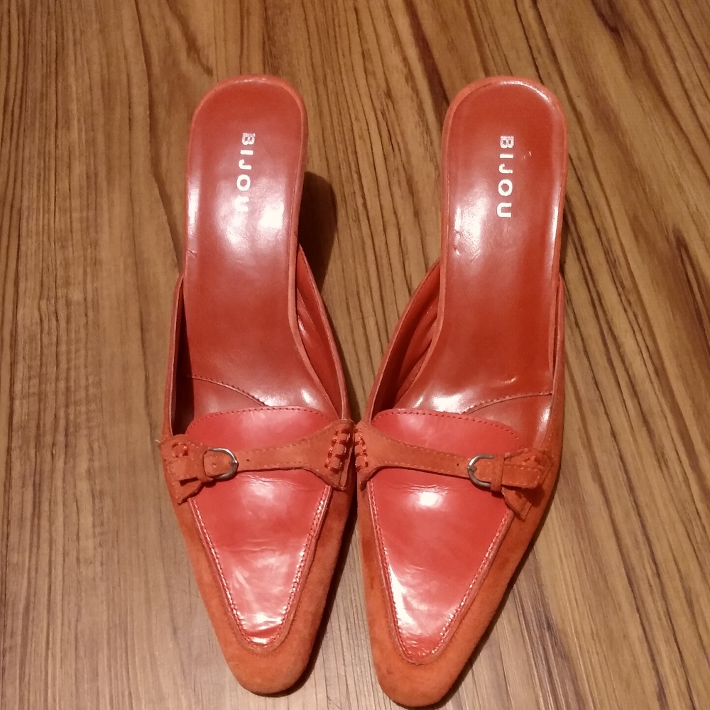Bijou Red Leather Heels